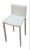 Modern White High Backed Dining Chairs Hard PVC Seat For Hotels
