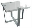 Silver / White Wireless Charging Table , Square Small Office End Table