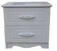 Wireless Charged Narrow 2 Drawer Nightstand Skinny White Bedside Tables