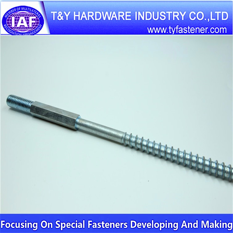 Steel Hanger Bolts / zinc plated / class 4.8