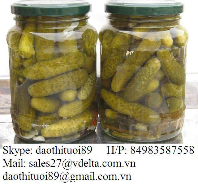CANNED PICKLED CUCUMBER/ GHERKINS/ CORNICHON 2016 Vietnam (Jolie whatsapp viber 84 98 358 7558)