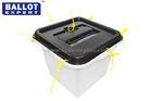 Clear 55L Polypropylene Plastic Ballot Box  with Customized Color Seal
