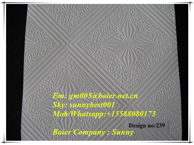 2016Competitive PVC Laminated Gypsum Ceiling Tile (595/603mm*7mm)