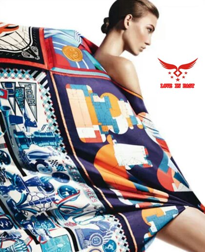 100% Silk scarf digital printed 