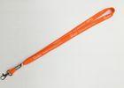 durable orange  stylish custom tuber polyester lanyard with metal hook