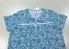 Elegant Flowers Short Sleeve Sleepwear Womens Summer Pyjamas Big Size