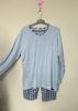 Spring Autumn Knit Pajamas Sets Mens Sleepwear Sets Cotton Polyester Blended