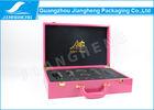 Logo Branded Portable Luxury Gift Packaging Pink Leather Hinged With EVA Insert