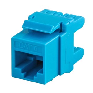 UTP Cat.6 Keystone Jack 180degree Blue Color