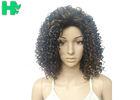 Kinky Curly Short Synthetic Wigs Natural Looking Brown Mixed Black