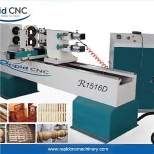 Two Spindles Two Cutters Wood Lathe