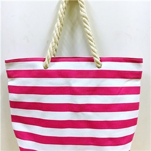 SAMLL SIZE CANVAS BEACH BAG, COTTON ROPE HANDLE JH15106
