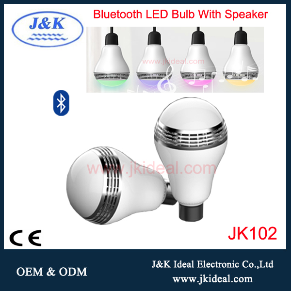 Smart RGB E27 E26 bluetooth LED light bulb speaker APP control 