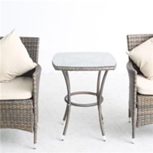 2016 Fashion Indoor Rattan Coffee Table And Chairs-3PC Rattan Bistro Set With Cushion
