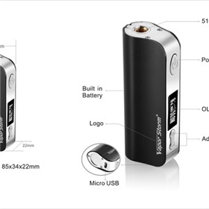 Vapor Storm 50W Temperature Control Box Mod Kits 510 Thread 2200 MAh