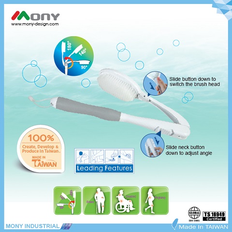 Adjustable and Interchangeable Bath Brush - Nylon