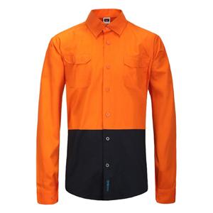 High Visibility Two Tones Cotton Long Sleeve Shirts For Men Without Tape