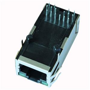 LPJK9036AHNL RJ45 Connector with 10G Base-T Integrated Magnetics,Green/Yellow LED,Tab Up,RoHS
