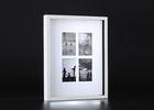 4-Openings 4”x6” Matted Collage Photo Frames In White outer Frame And Black Inlay