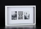 Flat Top Matted 4”x6” White Wooden Collages Frames with 3 Openings And Colorful Facepaers