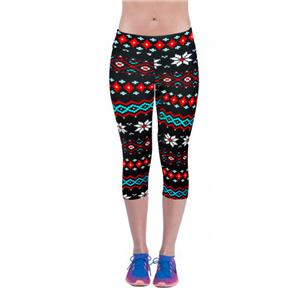 Snowflake Calf Capris Leggings