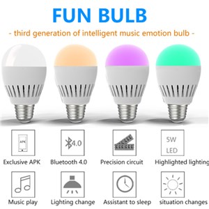 App Wifi Operation Colorful LED Bulb Light Buletooth Mini RGB Speaker