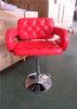Comfortable PU Bar Stools Red Color 10kg / Pc Net Weight 1 Year Warranty