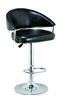 Brown PU Bar Stools Kitchen Bar Chairs Polished Chrome Finish Feature