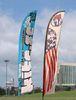 Trade Show Feather Flags Banner , Swooper Flag Feather Fly Knitted Polyester