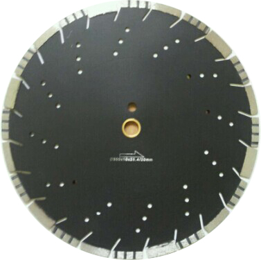 Laser welded combo diamond blade with slant slot cooling hole