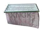 Pink F7 Air Filter Aluminum Alloy Frame , 8 Pockets Air Handler Filters