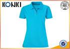 Trendy Ladies Custom Polo Shirt , White Slim Fit Polo Shirts Uniform