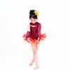 2 In 1 Ballerina Dance Costumes Asymmetrical Oone Sleeve Sequin Dress Two Tones Tulle Skirt Dress