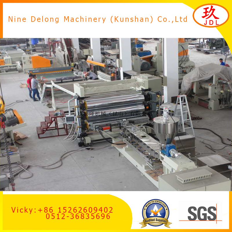 Double screw sheet extruder