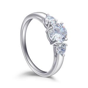 White Gold Plated Cz Ring