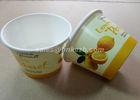 Healthy Disposable Ice Cream Cups , Paper Ice Cream Containers With Plastic Lids