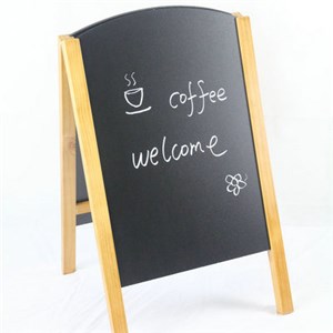 A-Frame Teak Menu Chalkboard