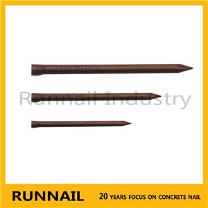 Copper Plated Concrete Nails With Flat Head Or Lost Head, Copper Surface, Strong Rust Proof, Small Box Packing, Zhejiang Plant