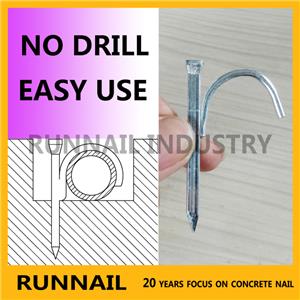 Hook Nails For Pipe, Special Hardened Treatment, Hard Body, No Drill, Easy Use, Time Saving , Germany Technology, Free Samples