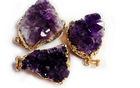 Unisex Rough Geode White Druzy Pendant Necklace Amethest Geode Druzy Agate Pendant