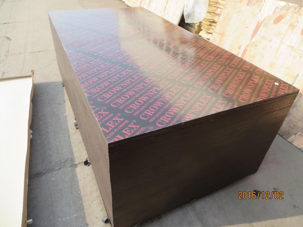 CROWNPLEX brand film faced plywood,poplar core.Brown film faced Plywood