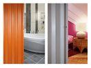 Lightweight PVC Folding Door Wooden Design Soft - Joint With Wheels Runner