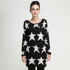 Fall Winter Ladies Viscose Double Knit Crew Neck Long Sleeve One Piece Long Dress Skirt