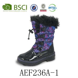 Wholesale Lace-up Fur Fashion Waterproof Warm Winter Snow Boot For Women