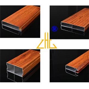 Custom Made Modern Wood Grain Color Aluminium Extrusion Profile For Kitchen Cabinet Design