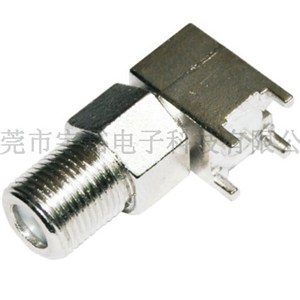 F Connector With Rignt Angle Jack For Printed Circuits