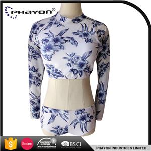 Fabrics Customized Women Swiming Rashguard Protective Rash Guard Beach Wear