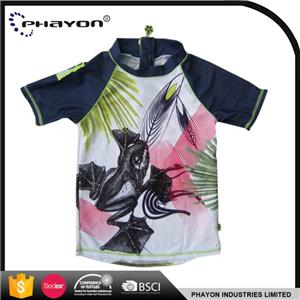 Custom Sublimated Printed Rashguards With Super Stretch Lycra Fabric For Children Boys