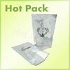 Black Color Plastic Stand Up Pouch With Clear Window For Food