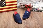 Metal Rivets Decoration Mens Casual Slip On Shoes Loafer Style Blue Suede Driving Shoes